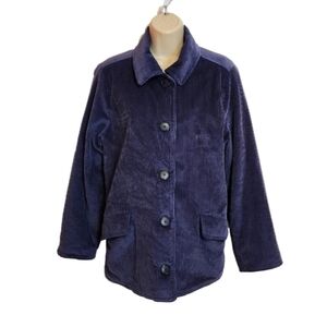 Appleseed's Petites Corduroy Jacket Navy Blue Large